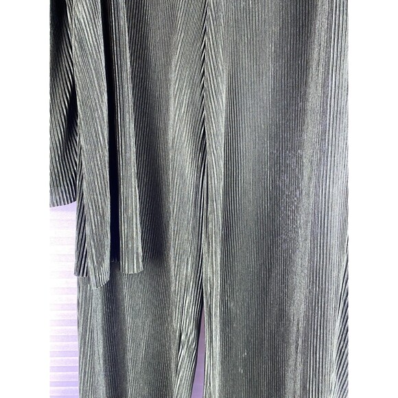 Say Anything 2pc Top Pants Sz M Olive Green Ribbed Long Sleeve Button Down Sheer - Picture 7 of 14